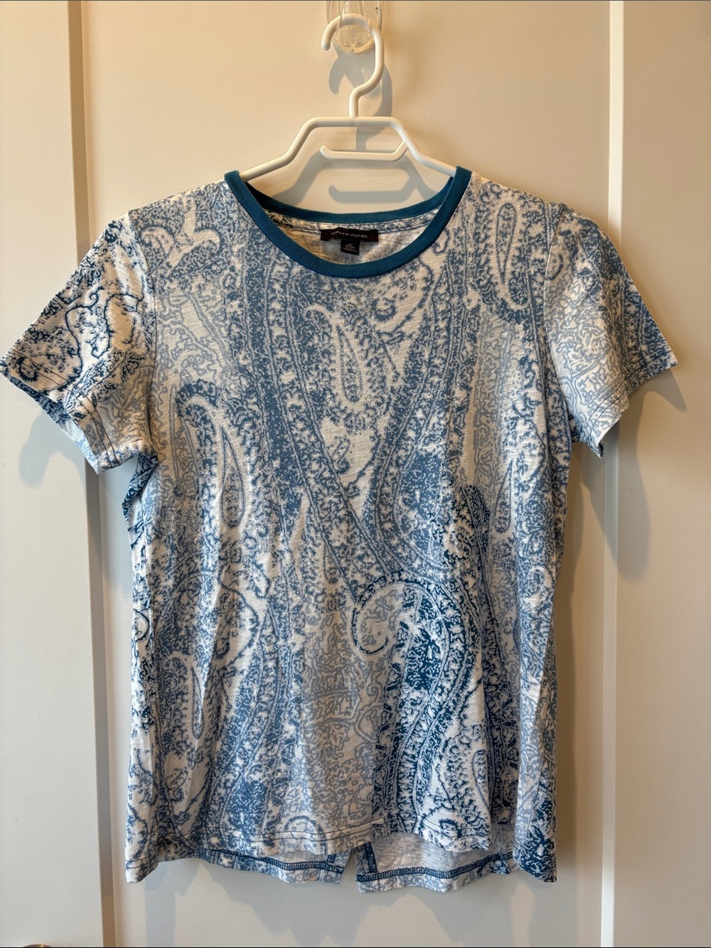 Tommy Hilfiger Blue Teal Trim Short Sleeve Tee